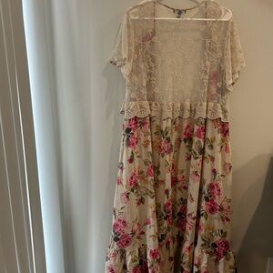 Torrid Floral Lace Overlay Kimono